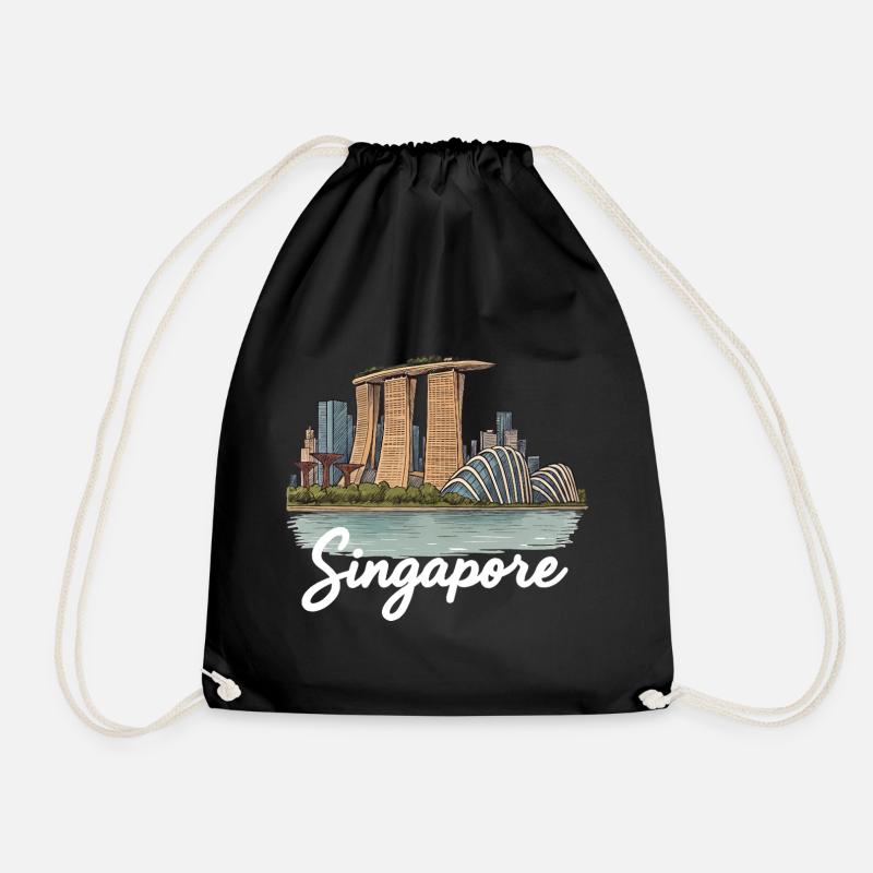 Singapur - Turnbeutel - Schwarz
