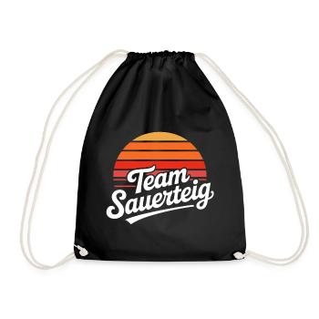 Team Sauerteig Sonnenuntergang - Turnbeutel - Schwarz - Vorne