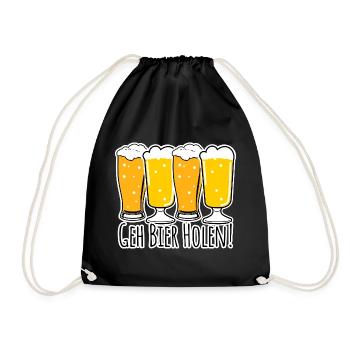 Geh Bier holen! - Turnbeutel - Schwarz - Vorne