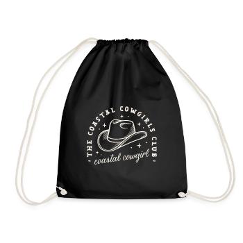 Coastal cowgirls club party dark western aesthetic - Drawstring Bag - black - Front