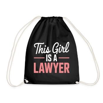 This girl is a lawyer - Drawstring Bag - black - Front