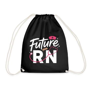 Futur infirmier diplômé stéthoscope et clinique - Sac de sport léger - noir - Devant