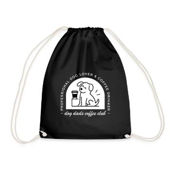 Witziger Hunde-Vater- und Kaffeeliebhaberclub - Turnbeutel - Schwarz - Vorne