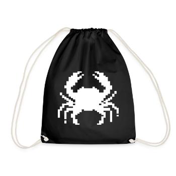 Pixelkrabben-Design - Turnbeutel - Schwarz - Vorne