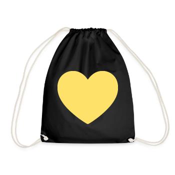 yellow heart yellow gift Valentine's Day - Drawstring Bag - black - Front