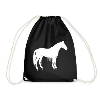 Horse Graffiti Streetwear Vector - Drawstring Bag - black - Front