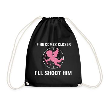 Anti-Saint-Valentin – Cupidon dans la ligne de mire - Sac de sport léger - noir - Devant