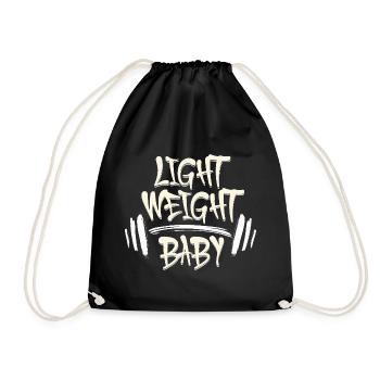 Fitness Motivation Saying Design Light Weight Baby - Drawstring Bag - black - Front