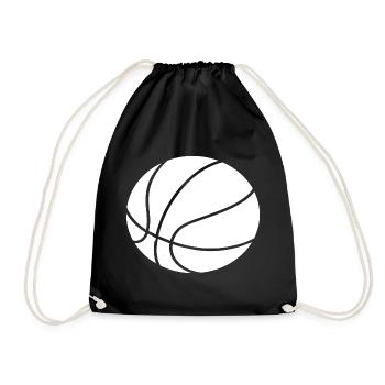 Minimal Basketball Outline Sport Design - Drawstring Bag - black - Front