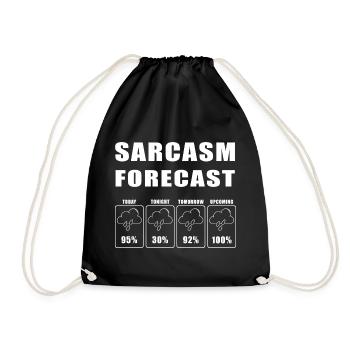 Sarcasm Prediction Weather Joke Motif - Drawstring Bag - black - Front