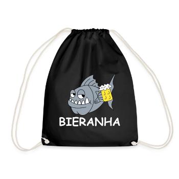 Bierpiranha Comic - Drawstring Bag - black - Front