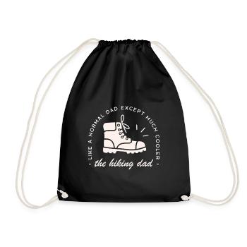 Hiker dad funny hiking father - Drawstring Bag - black - Front