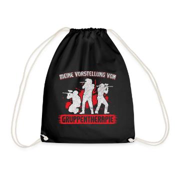 Gruppentherapie Paintball - Turnbeutel - Schwarz - Vorne