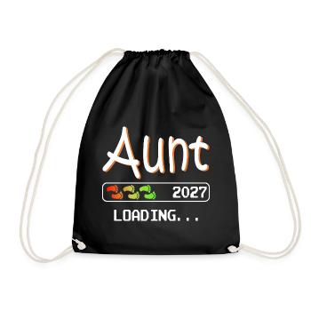Werdende Tante 2027 loading ich werde Tante - Turnbeutel - Schwarz - Vorne