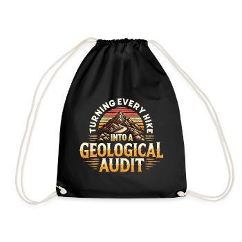 Hike as a rock check | Geology Humor - Drawstring Bag - black - Front