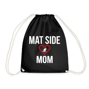 Mat Side Mom Heart Design - Drawstring Bag - black - Front