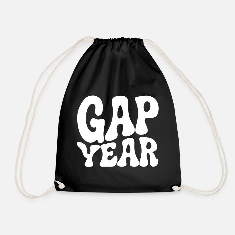 Gap Year retro lettering - Drawstring Bag - black