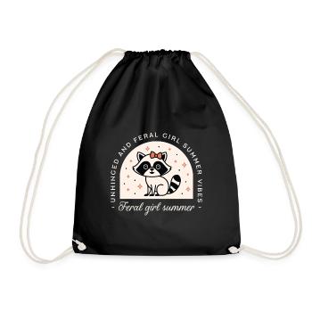 Raton laveur d’été femelle sauvage - Sac de sport léger - noir - Devant