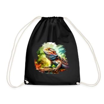 Cadeau dragon barbu - Sac de sport léger - noir - Devant