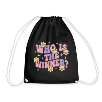 Geschlechterenthüllung: Wer ist der Gewinner Babyparty-Mama - Turnbeutel - Schwarz - Vorne