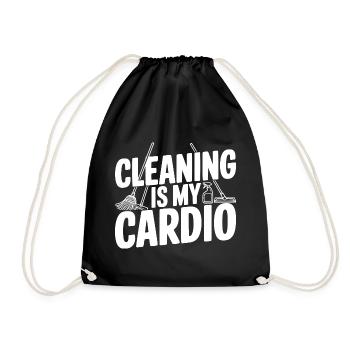 Putzen ist mein Cardio - Turnbeutel - Schwarz - Vorne