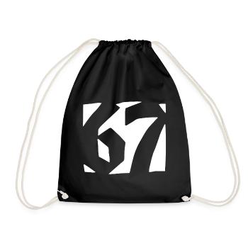 67 Minimal Streetwear Trend Design - Drawstring Bag - black - Front