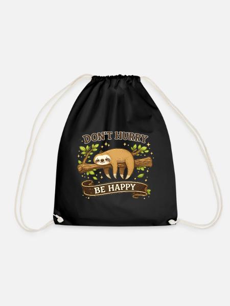 Funny Sloth Lover Gift Coffee Mug - Drawstring Bag - black