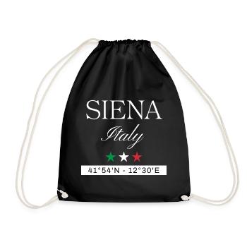 Siena Italien Souvenir – Reise minimalistisch - Turnbeutel - Schwarz - Vorne