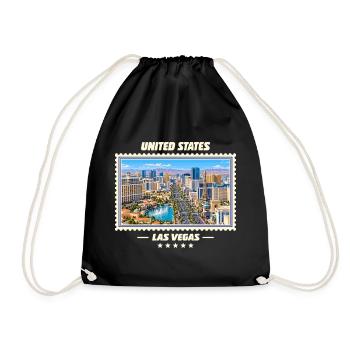 Vereinigte Staaten Las Vegas Vintage Reisemarke - Turnbeutel - Schwarz - Vorne