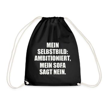 Ironischer Spruch Geschenkidee - Turnbeutel - Schwarz - Vorne