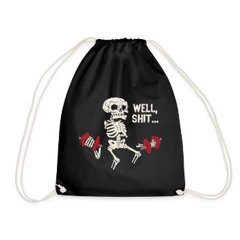Well Shit Skeleton Lost Gym Dumbbells Halloween - Turnbeutel - Schwarz - Vorne