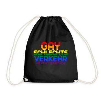 Gayschlechtsverkehr ist kein Verbrechen (bunt) - Turnbeutel - Schwarz - Vorne