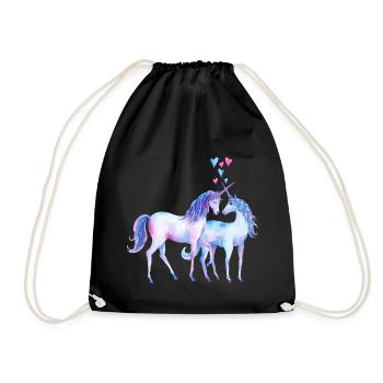 couples Unicorn amoureux - Sac de sport léger - noir - Devant