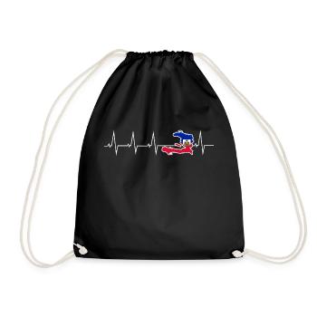 J’aime Haïti - battement de coeur - Sac de sport léger - noir - Devant
