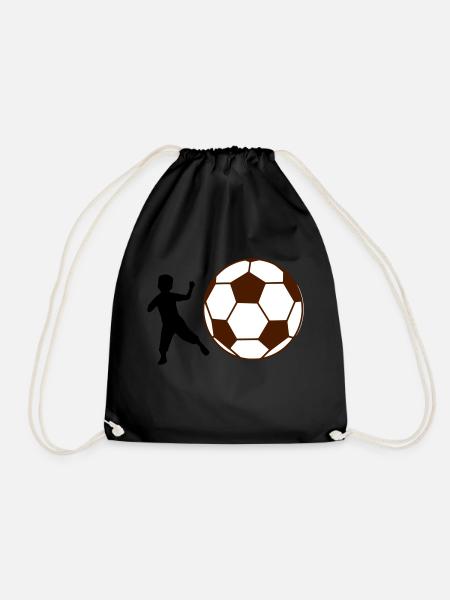 Kind Fußball - Turnbeutel - Schwarz