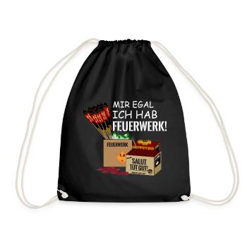Pyro Ich hab Silvester Feuerwerk - Turnbeutel - Schwarz - Vorne