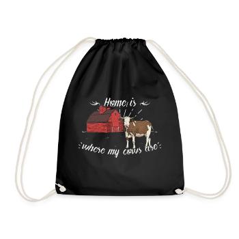 cows - Drawstring Bag - black - Front