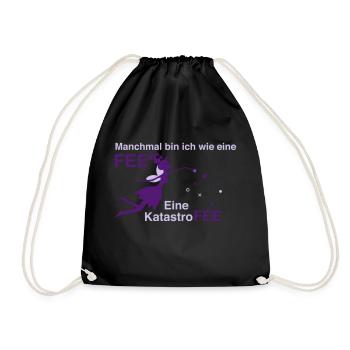 sarkasmus Fee design geschenkidee cooles spruch - Turnbeutel - Schwarz - Vorne