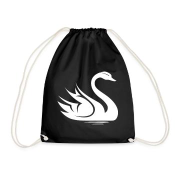 Swan Symbol Illustration Water Lake Nature Animals - Drawstring Bag - black - Front