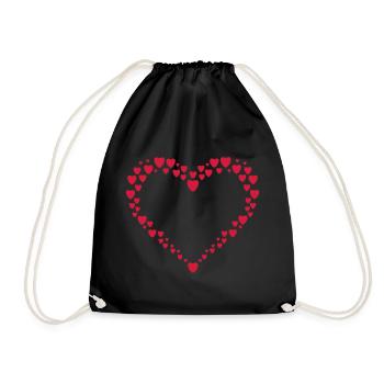 herzen liebe valentinstag - Turnbeutel - Schwarz - Vorne