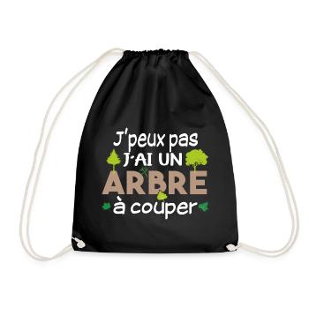 Bûcheron Forestier élagueur métier Forêt bois - Sac de sport léger - noir - Devant