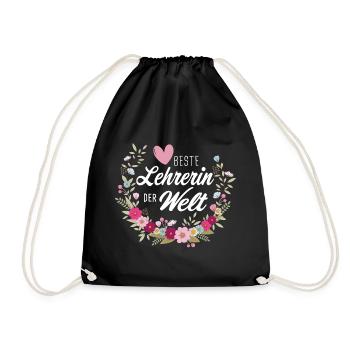 Beste Lehrerin Pädagogin Lehrkraft der Welt Frauen - Turnbeutel - Schwarz - Vorne