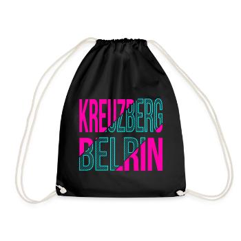 Kreuzberg Berlin Design - Turnbeutel - Schwarz - Vorne