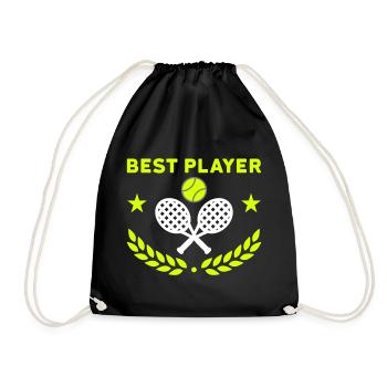 Best player (Tennisschläger, Tennisball) - Turnbeutel - Schwarz - Vorne