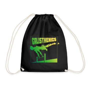 Calisthenics Gradient Pose Square Design - Drawstring Bag - black - Front