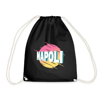 Naples Napoli Italy City Font Vintage Retro - Drawstring Bag - black - Front