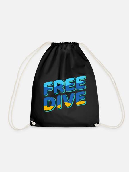 Freedive - One Breath Diving - Freediving World - Turnbeutel - Schwarz
