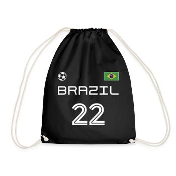 Brasil 2022 Brazil Jersey Football Fan - Drawstring Bag - black - Front