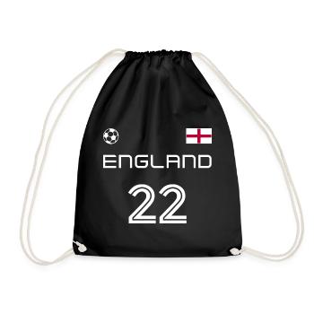 England 2022 English Football Fan Jersey - Drawstring Bag - black - Front