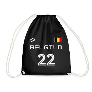 Belgique 2022 Belgium Jersey Football Fan - Drawstring Bag - black - Front
